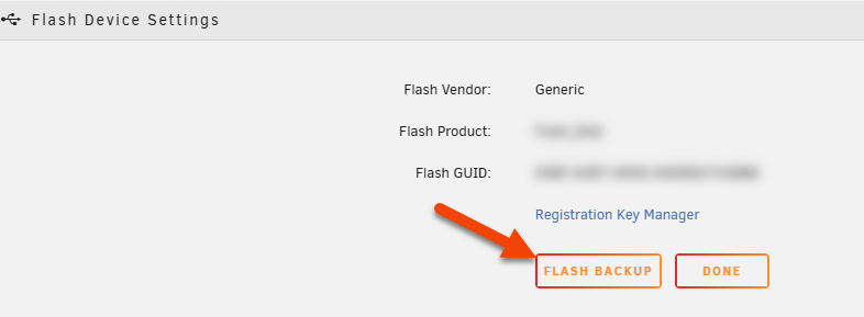 Contrôle de sauvegarde du périphérique d’amorçage dans le WebGUI