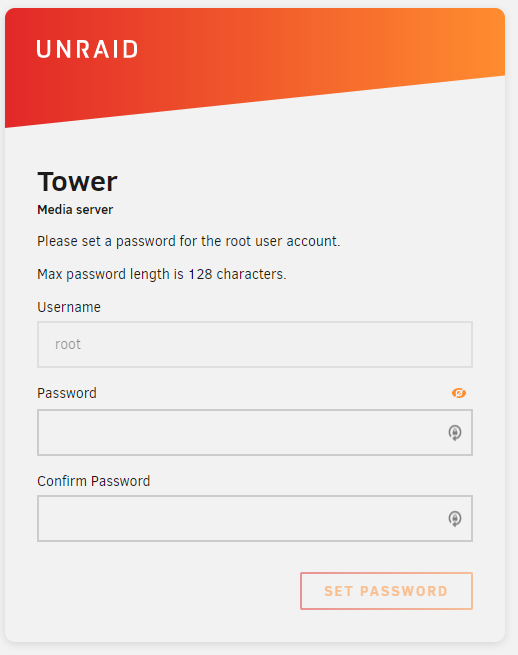 root パスワードを設定